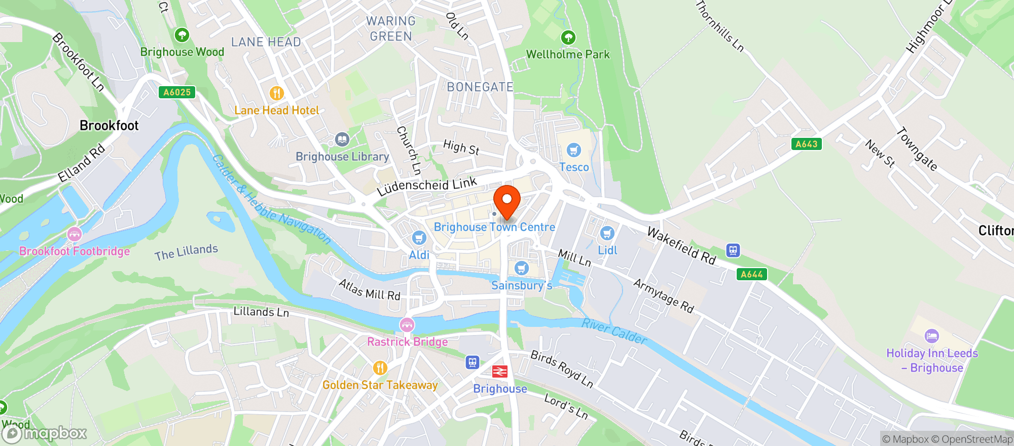 Map showing Brook's Restaurant