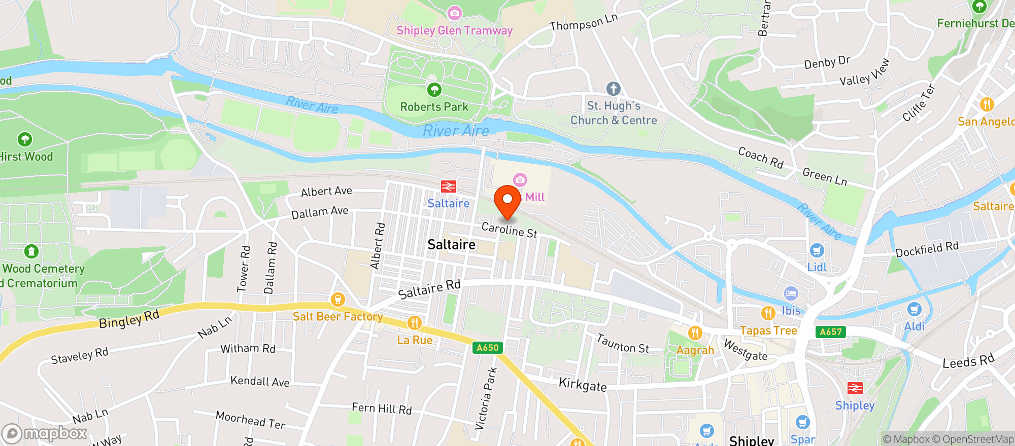 Map showing Caroline Street Social Club