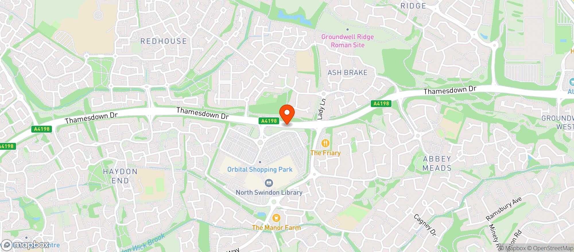 Map showing Blunsdon Arms