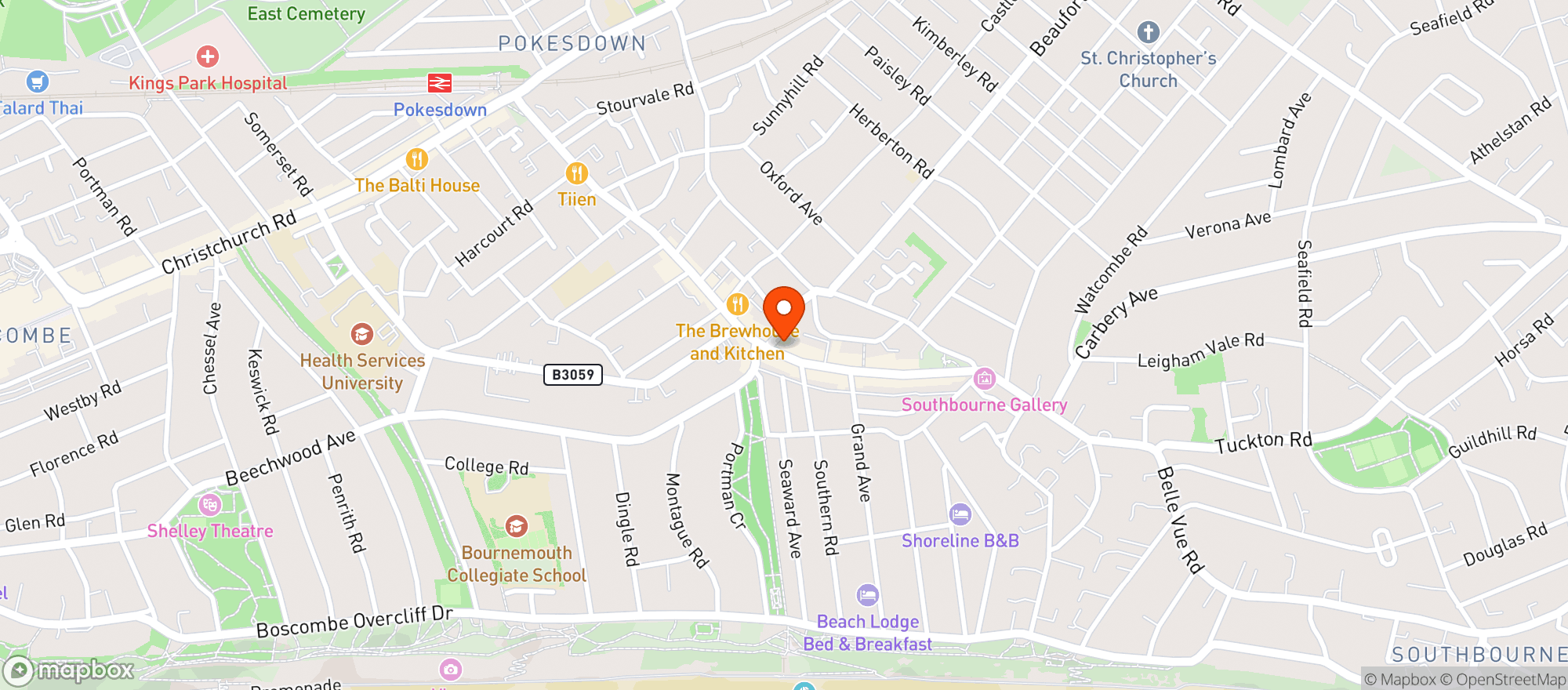 Map showing The Larder House