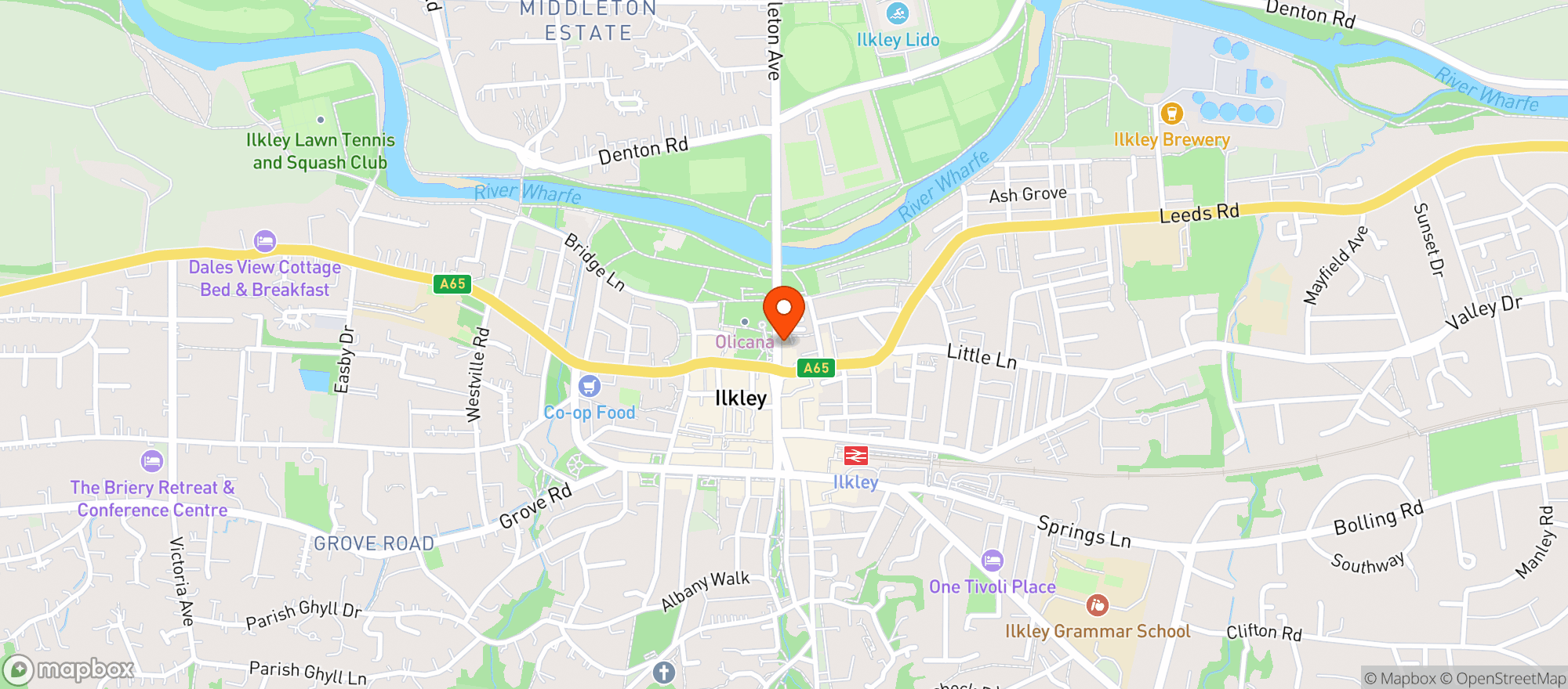 Map showing New Brook Street Deli