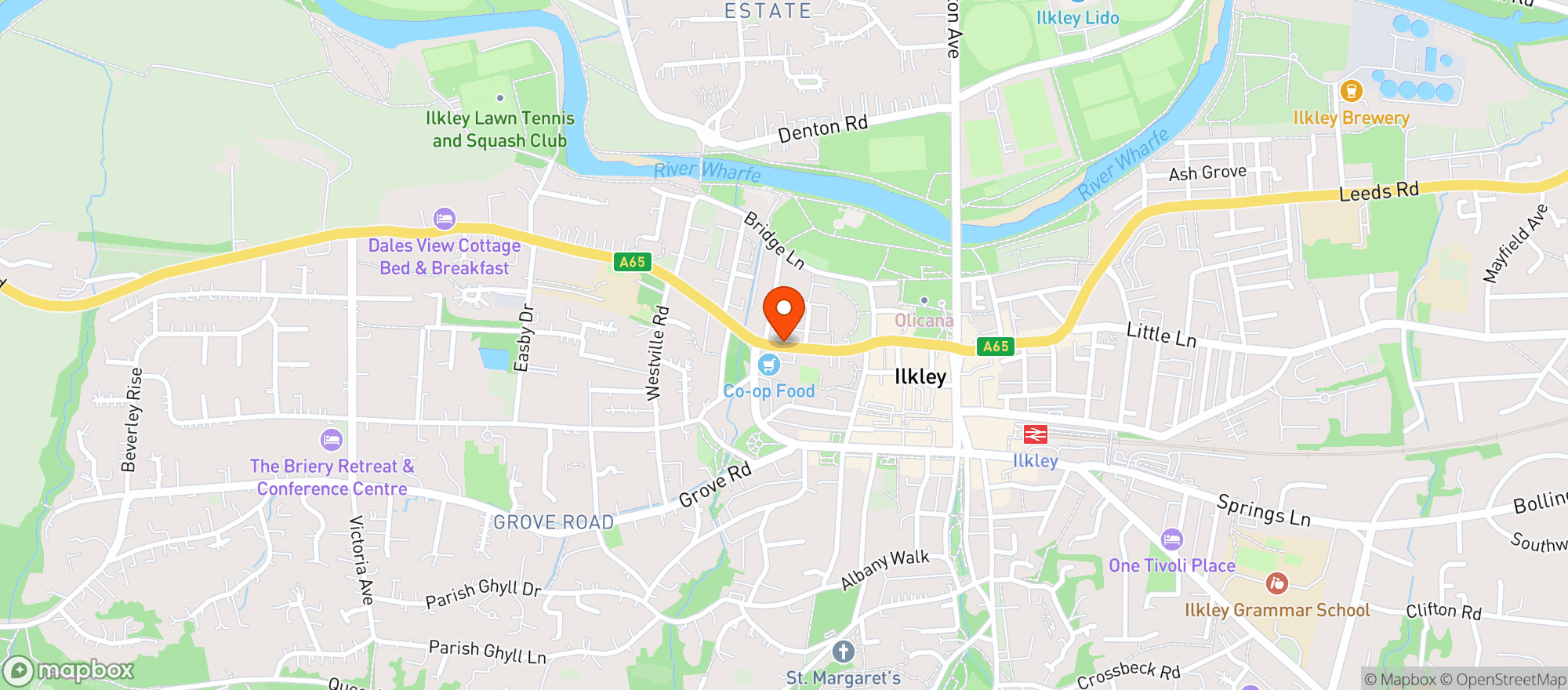 Map showing Majestic Ilkley