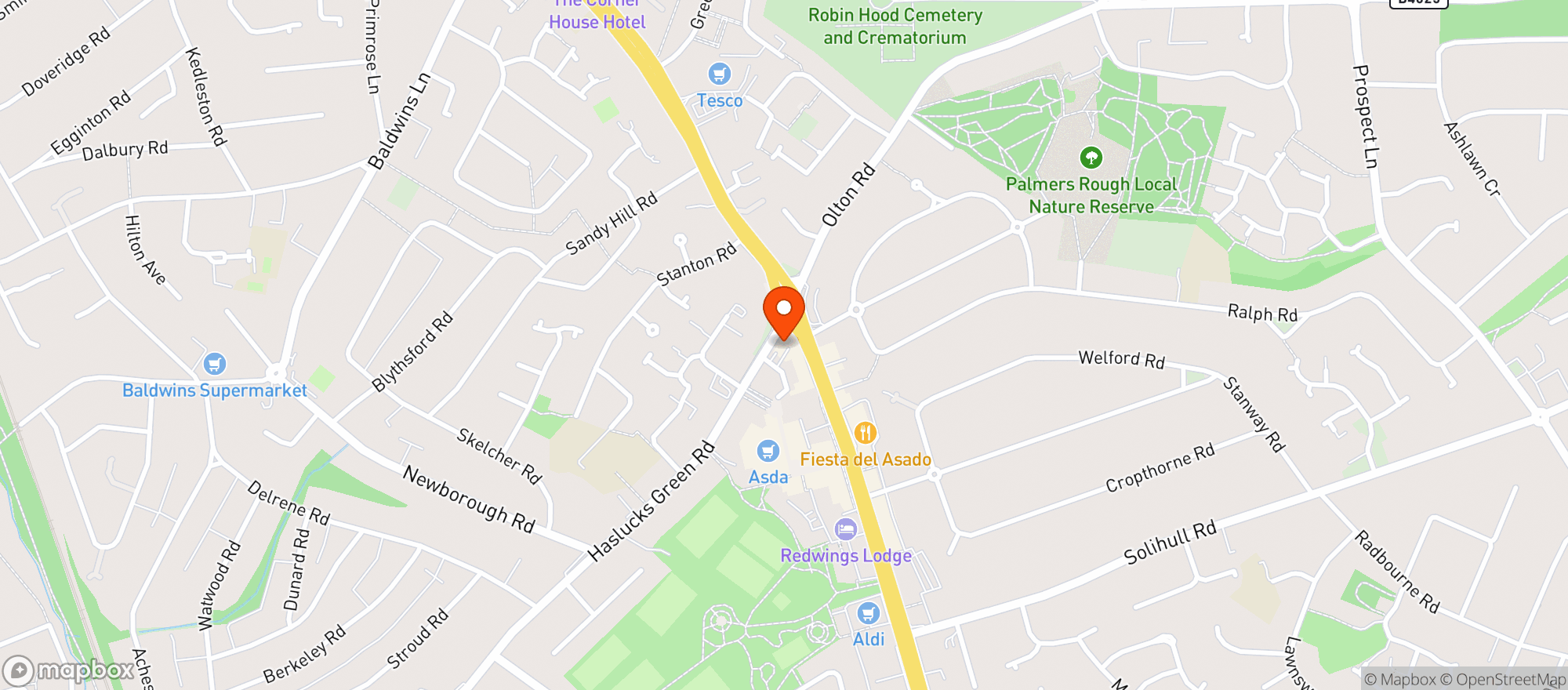 Map showing Majestic Shirley