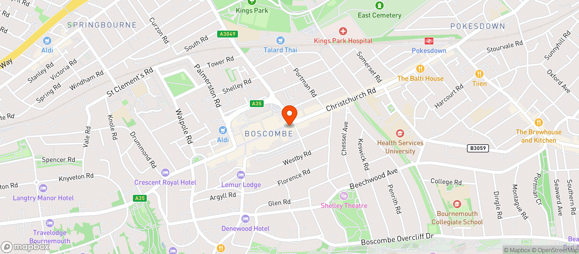 Map showing Sainsburys Boscombe