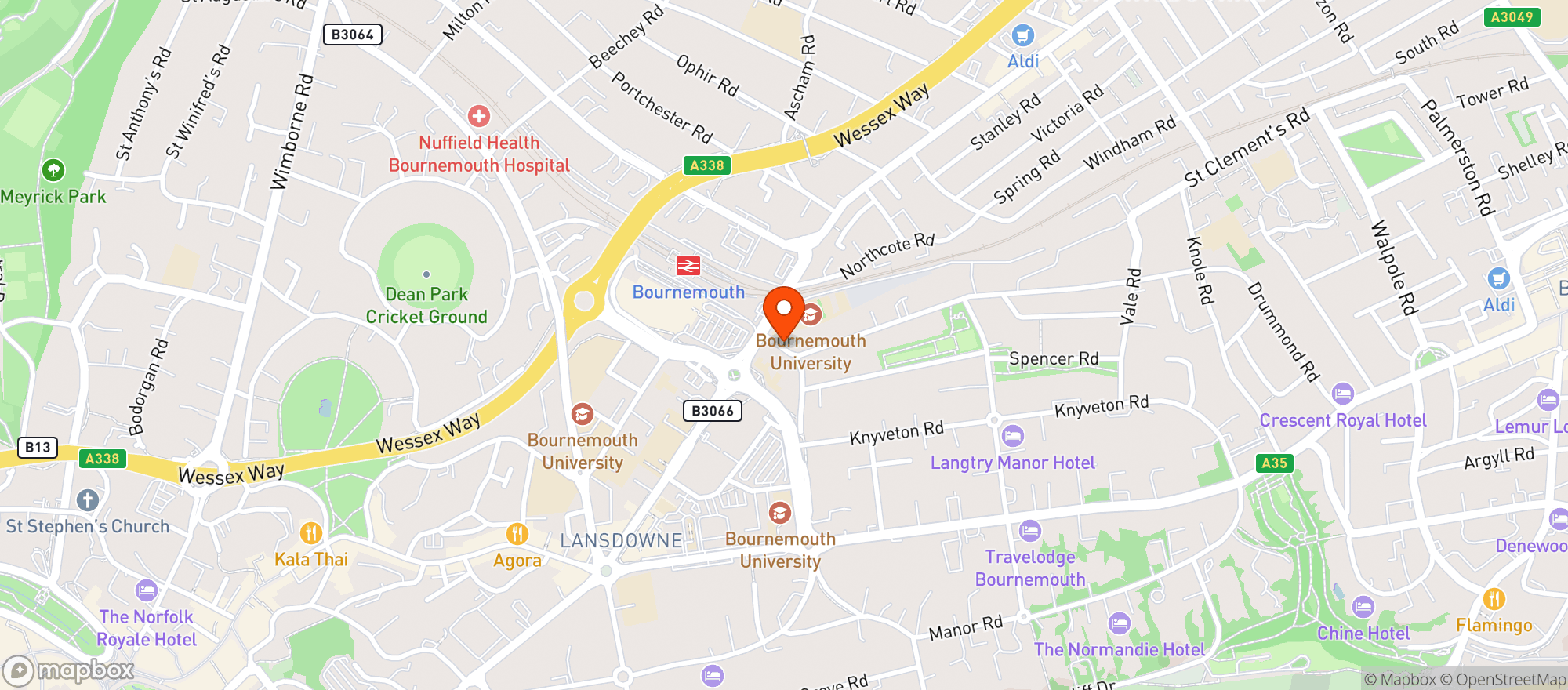 Map showing 44 St Swithun's Rd