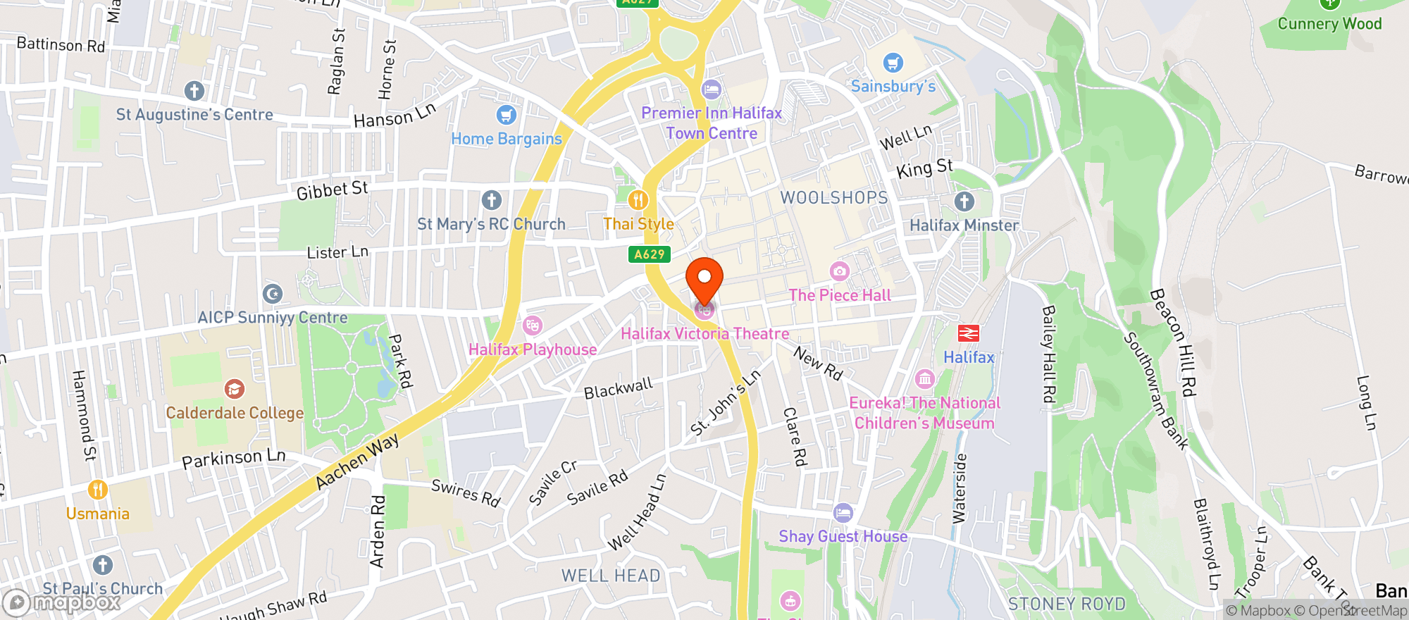 Map showing M&s