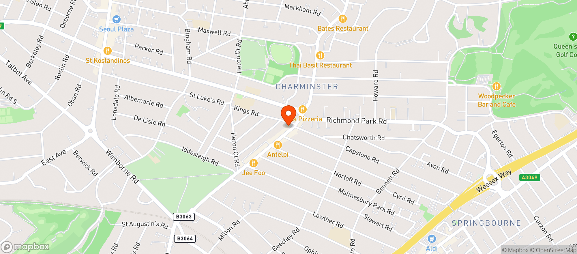 Map showing Richmond Arms (bournemouth)