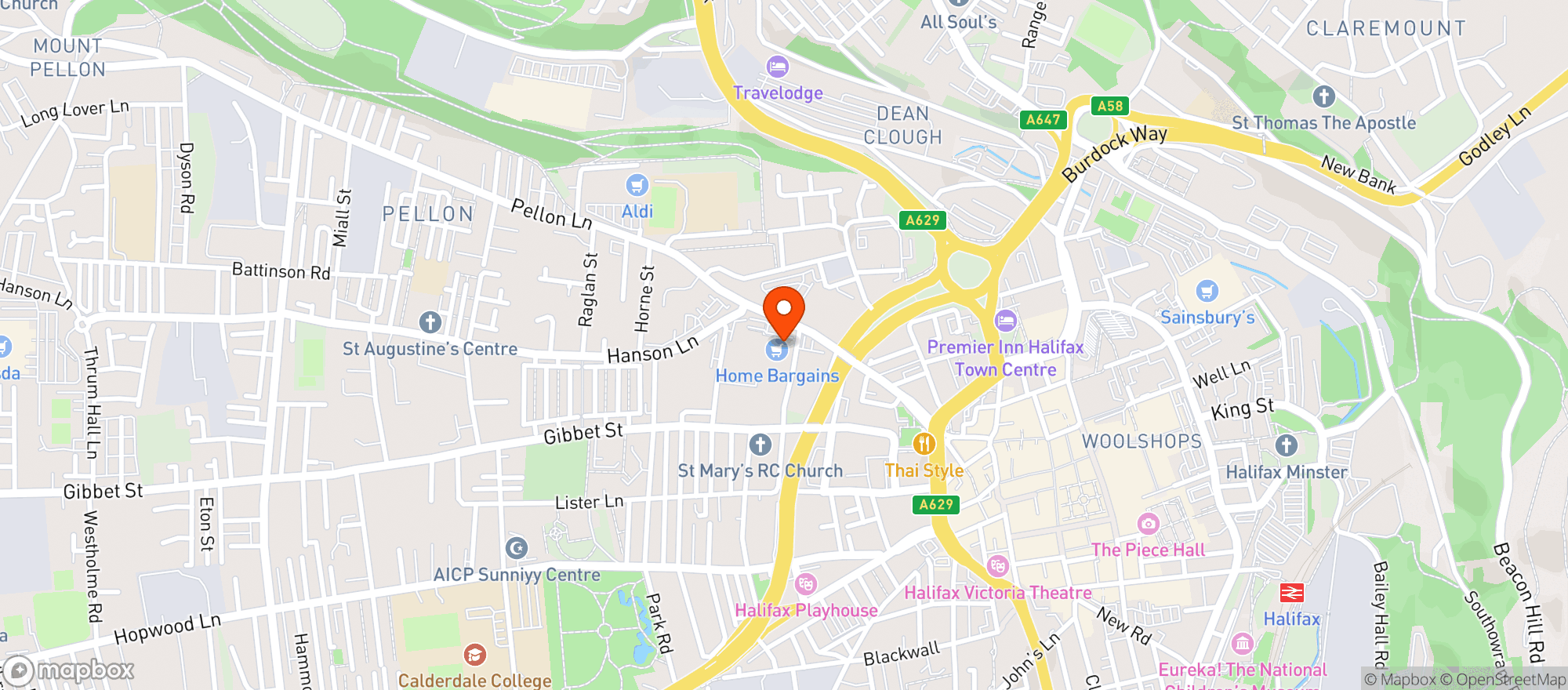 Map showing Home Bargains
