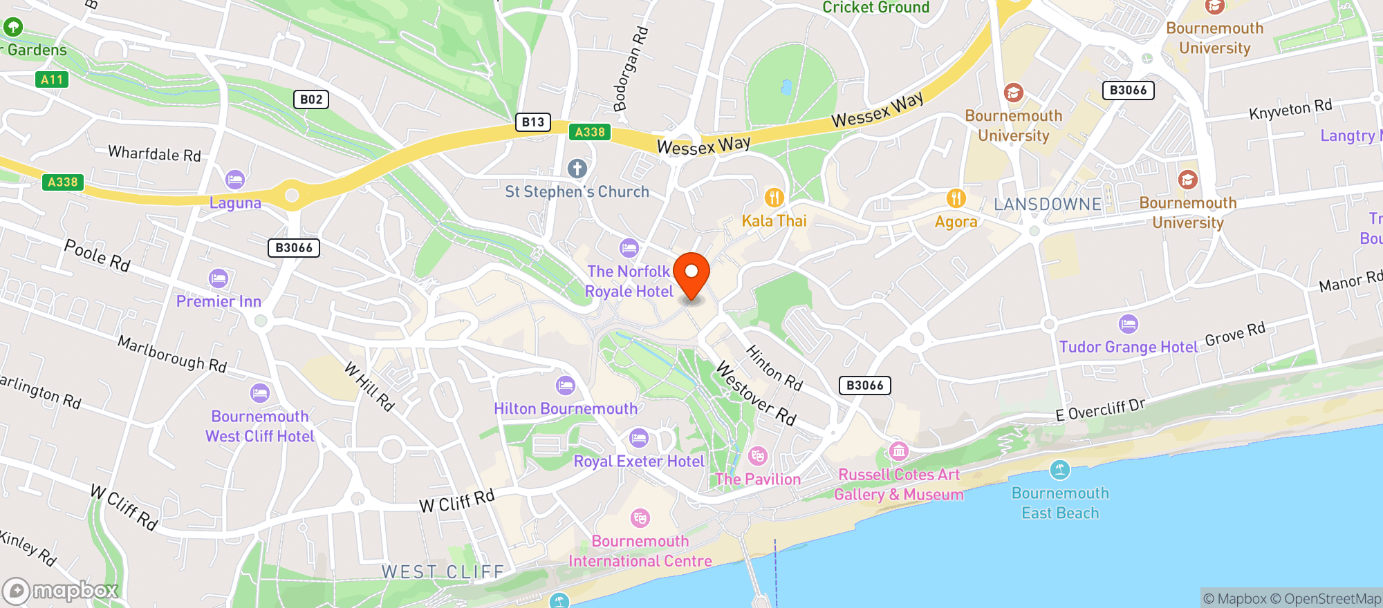Map showing Cosy Club
