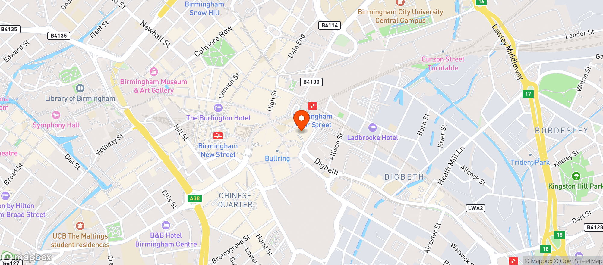 Map showing M&s