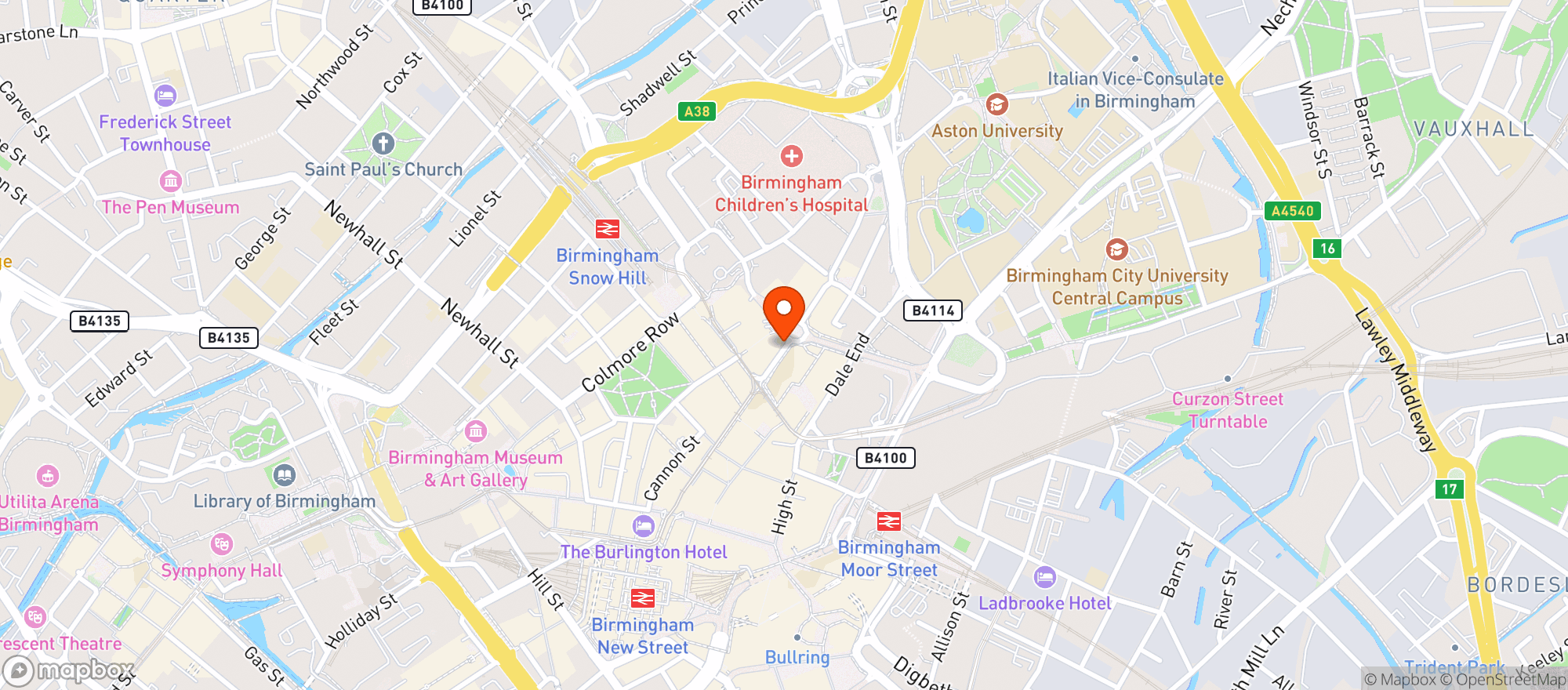 Map showing The Square Peg (wetherspoon)