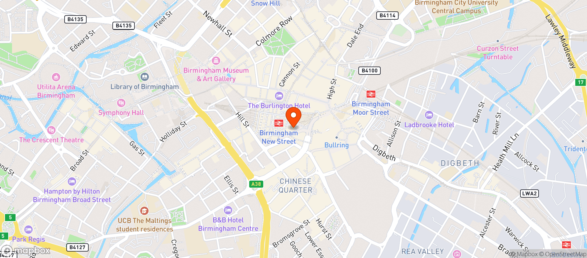 Map showing All Bar One New St Station