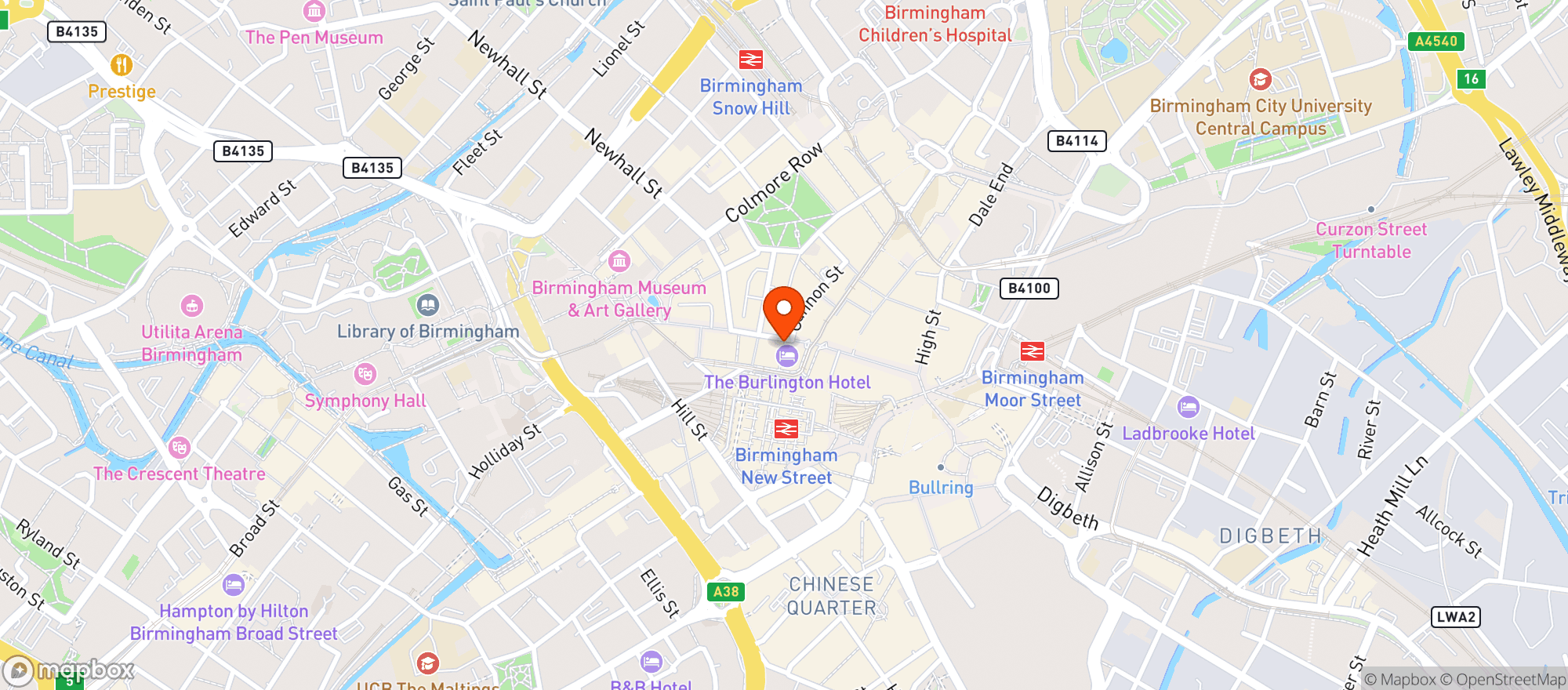 Map showing Bacchus Bar