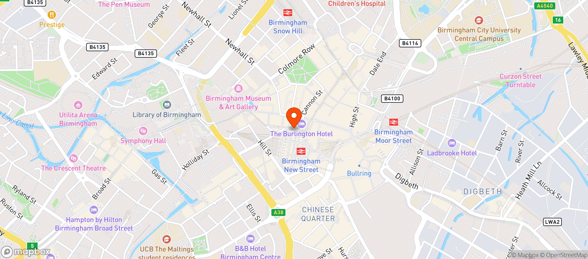 Map showing Comptoir Libanais Birmingham