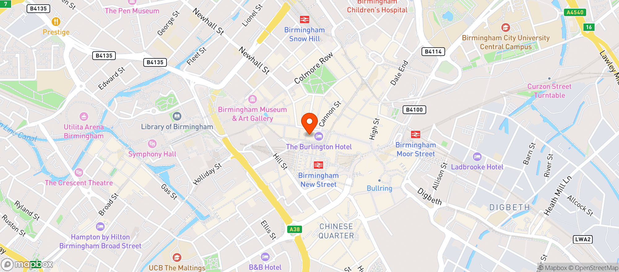 Map showing Shakespeare Inn
