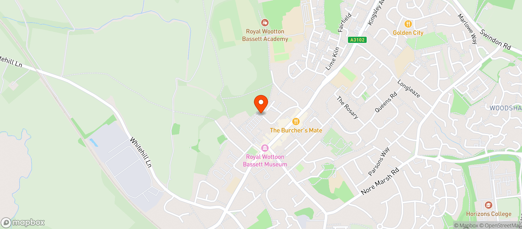 Map showing Sainsburys Wootton Bassett