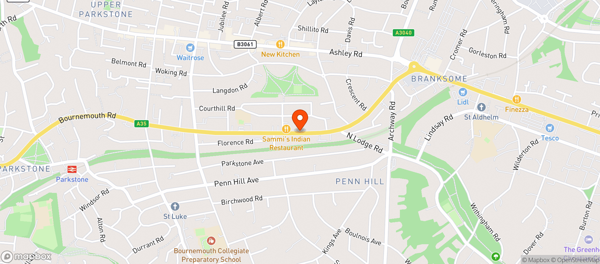 Map showing Majestic Poole