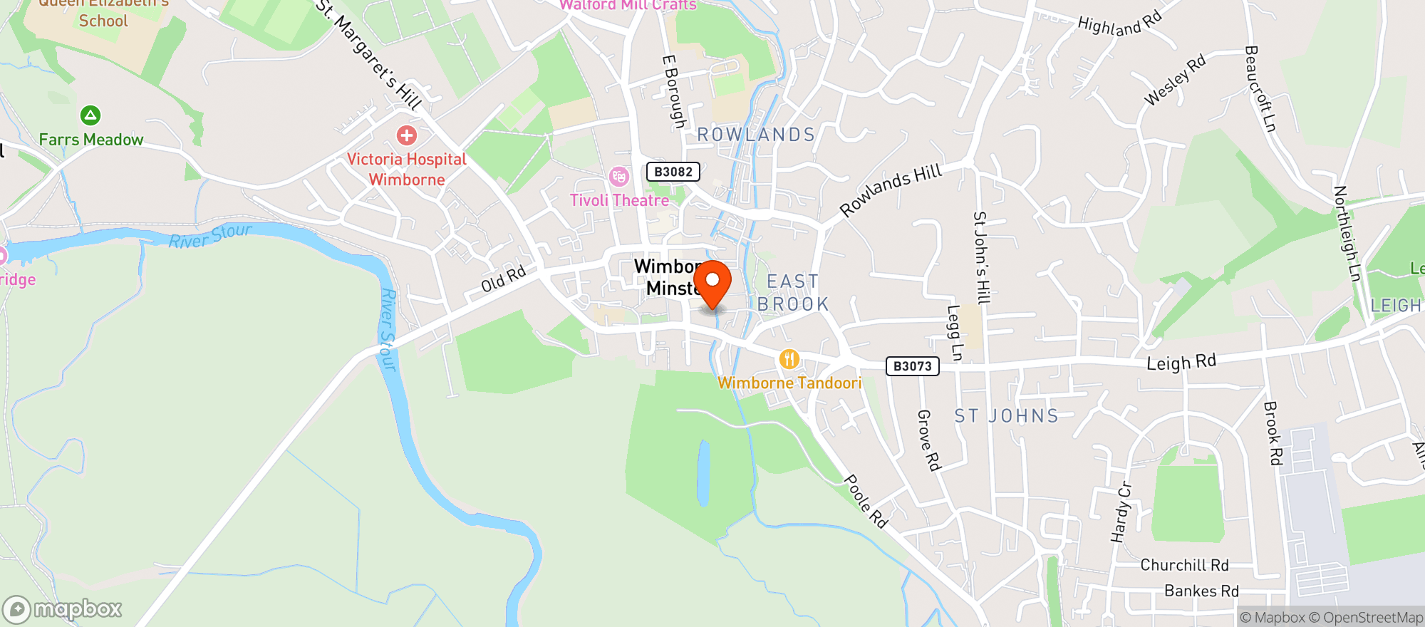 Map showing East Street Deli