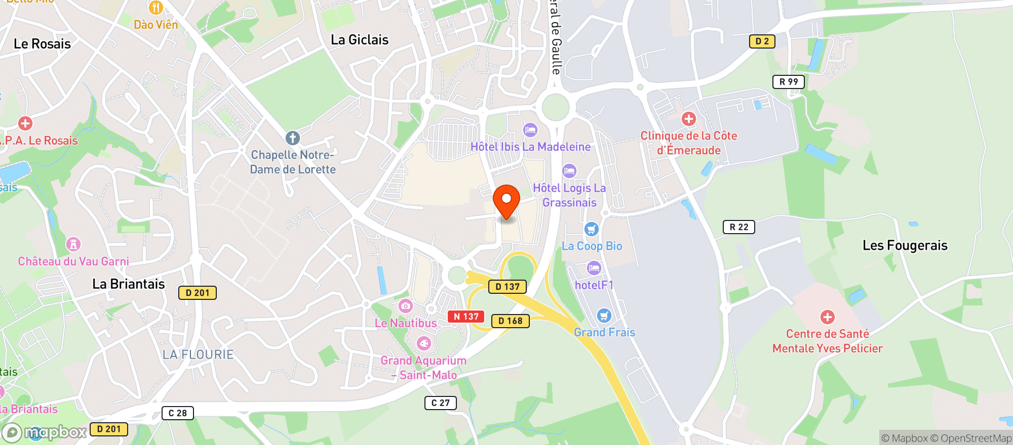 Map showing SODIGRAVIN BRETAGNE (Les Caves de la Madeleine)