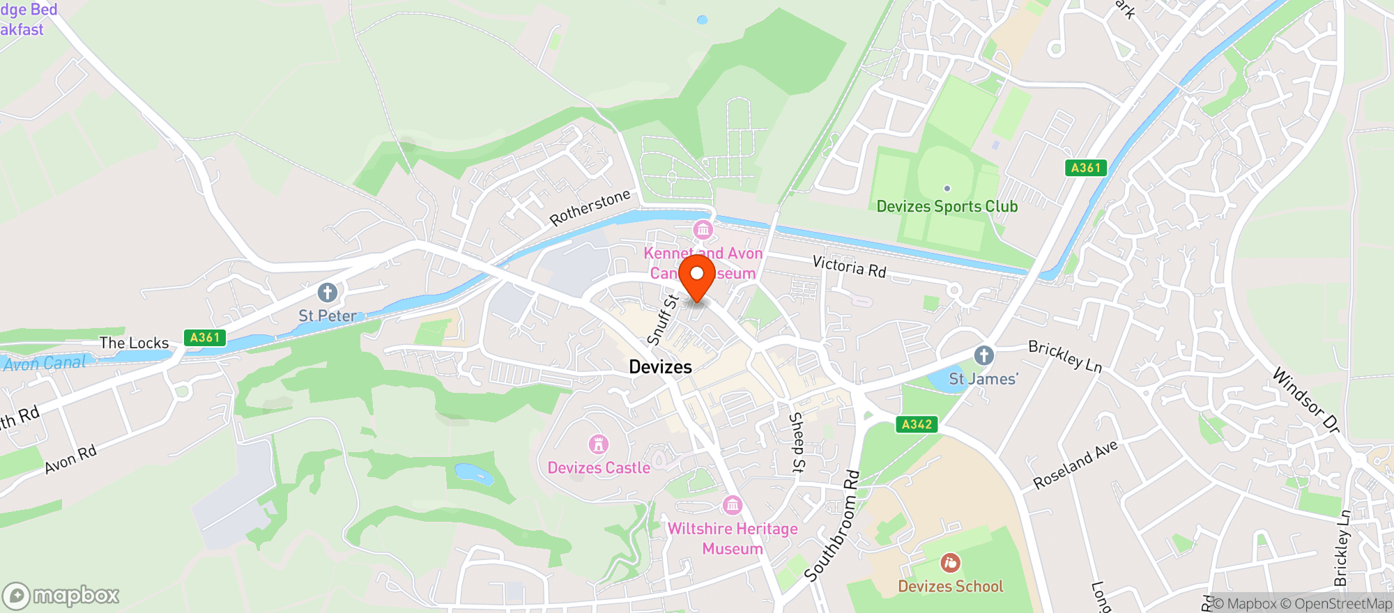 Map showing Majestic Devizes