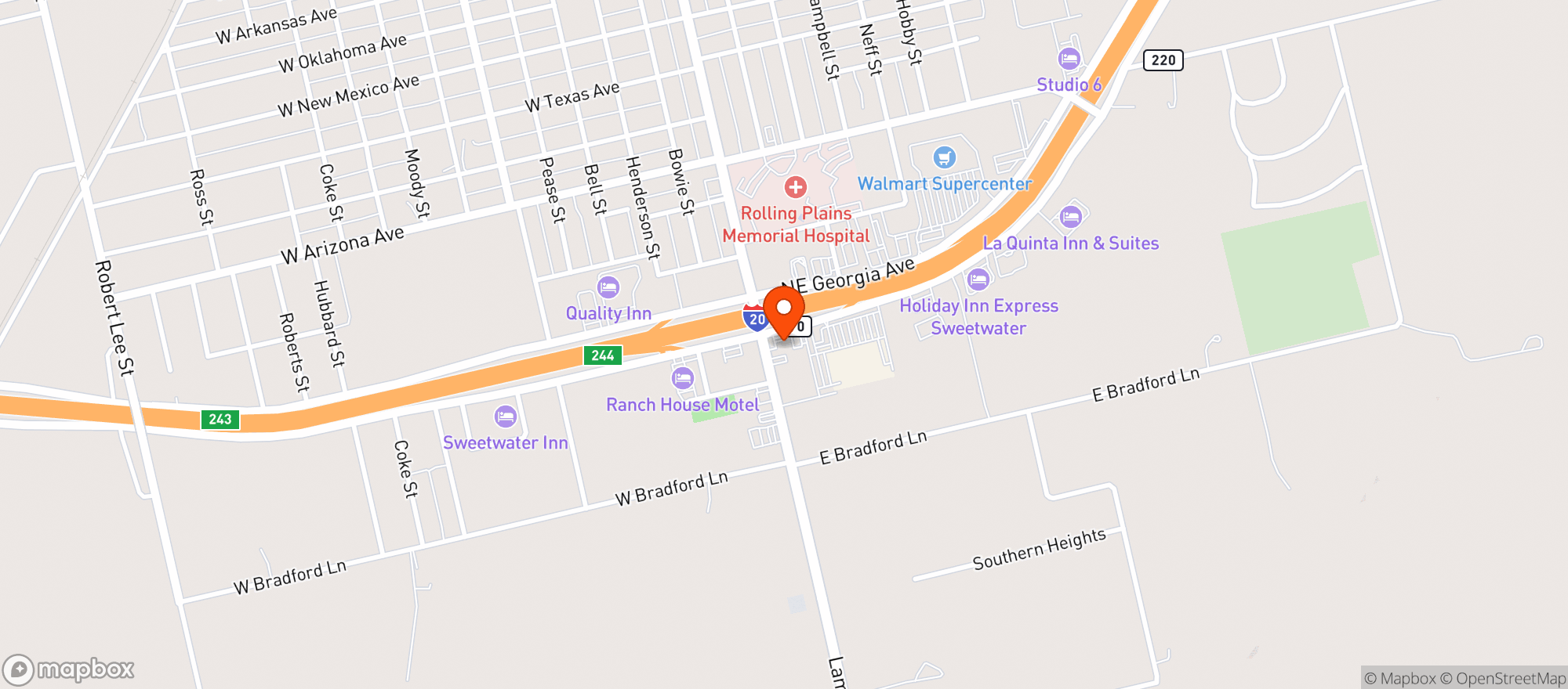Map showing Allsup's