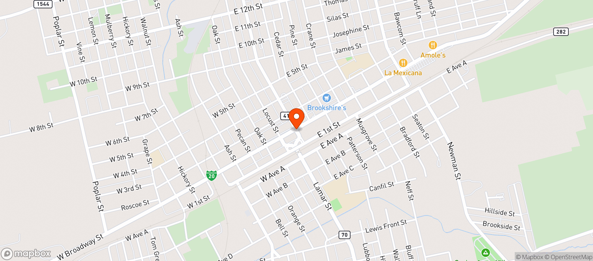 Map showing Allsup's