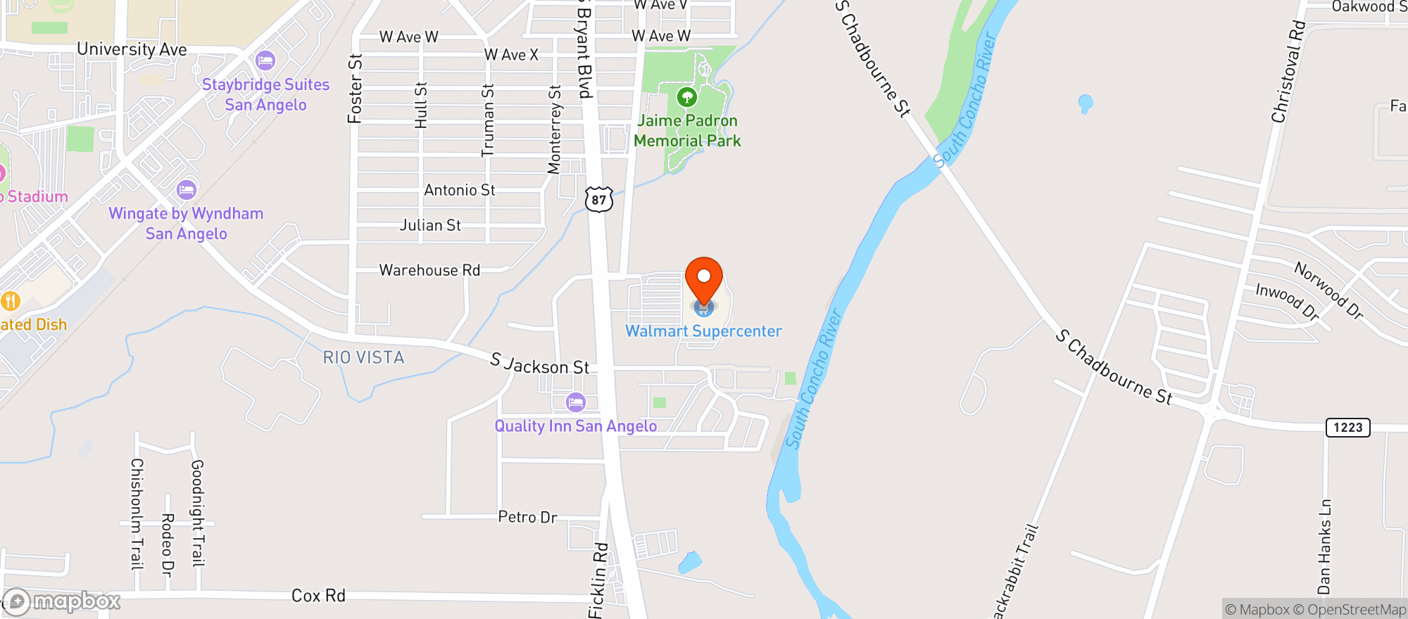 Map showing Walmart Supercenter #7281
