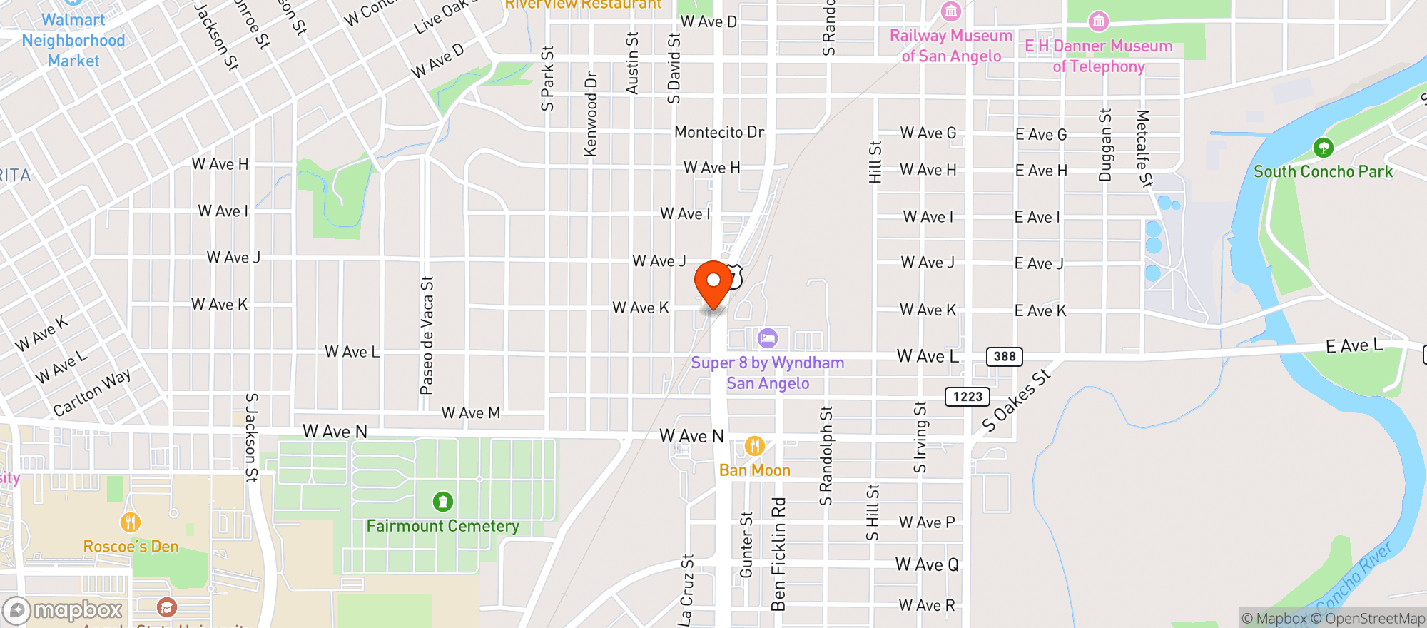 Map showing Pinkies Liquor