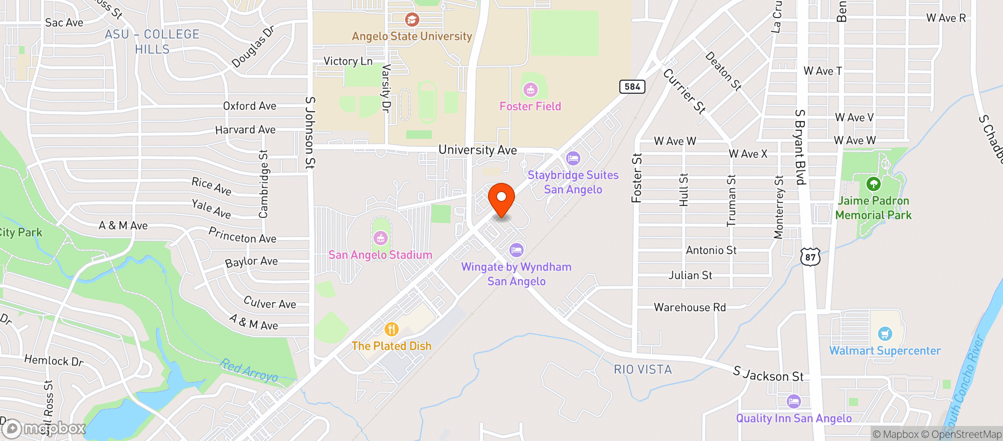 Map showing Twin Peaks Restaurant #30