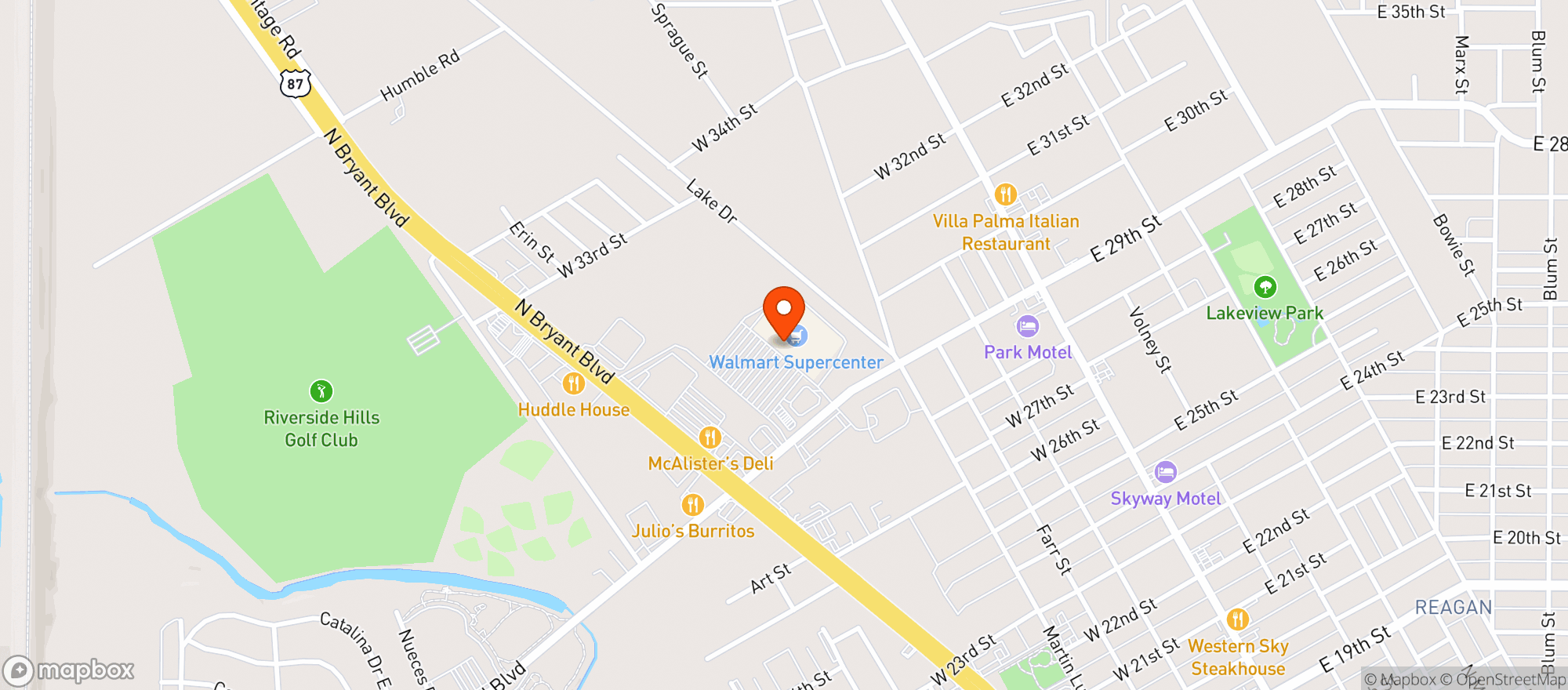 Map showing Walmart Supercenter #1249