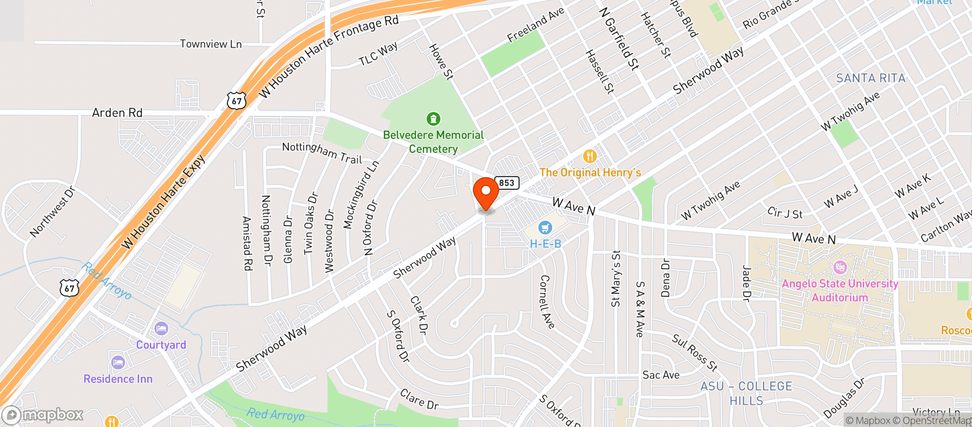 Map showing H E B Food Store