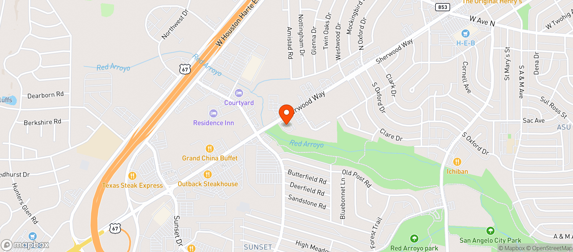 Map showing Pinkies Liquor