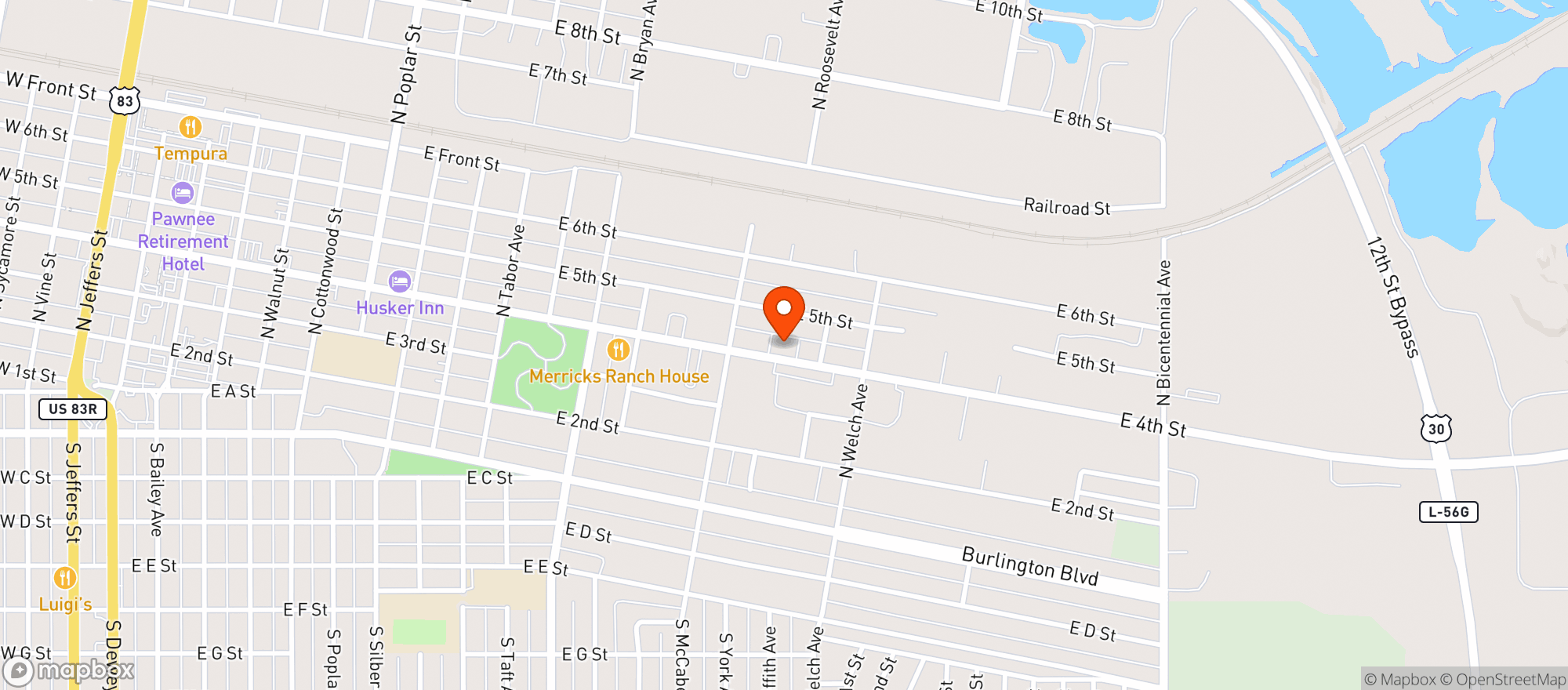Map showing House Bar