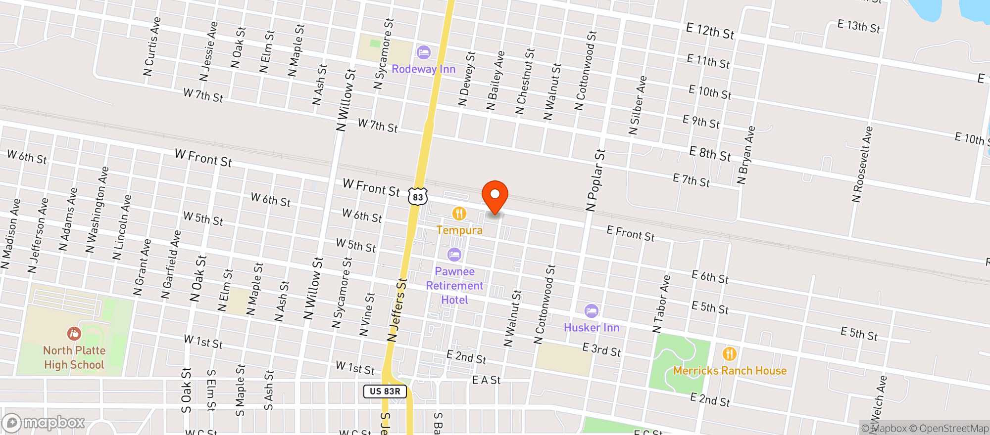 Map showing Eagles Lodge #2839