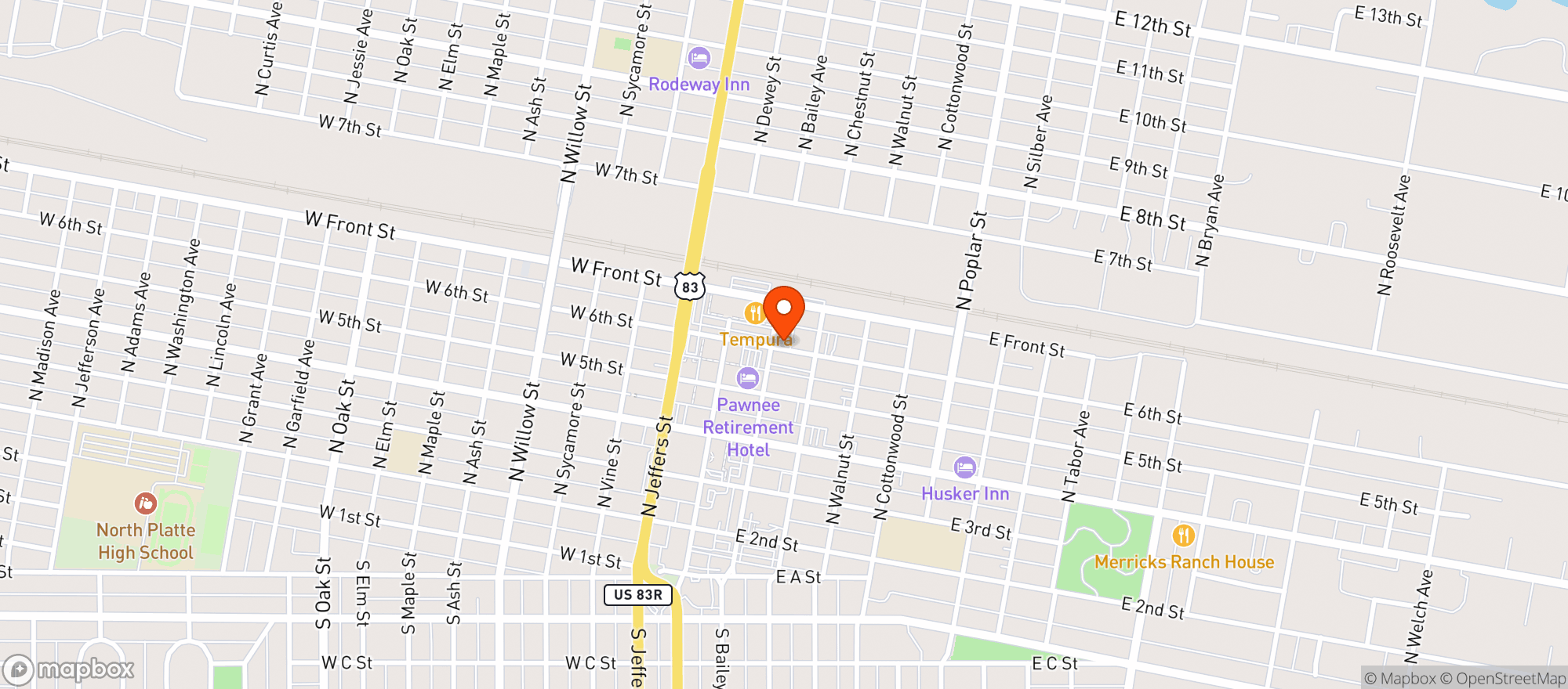 Map showing La Hacienda Mexican Restaurant