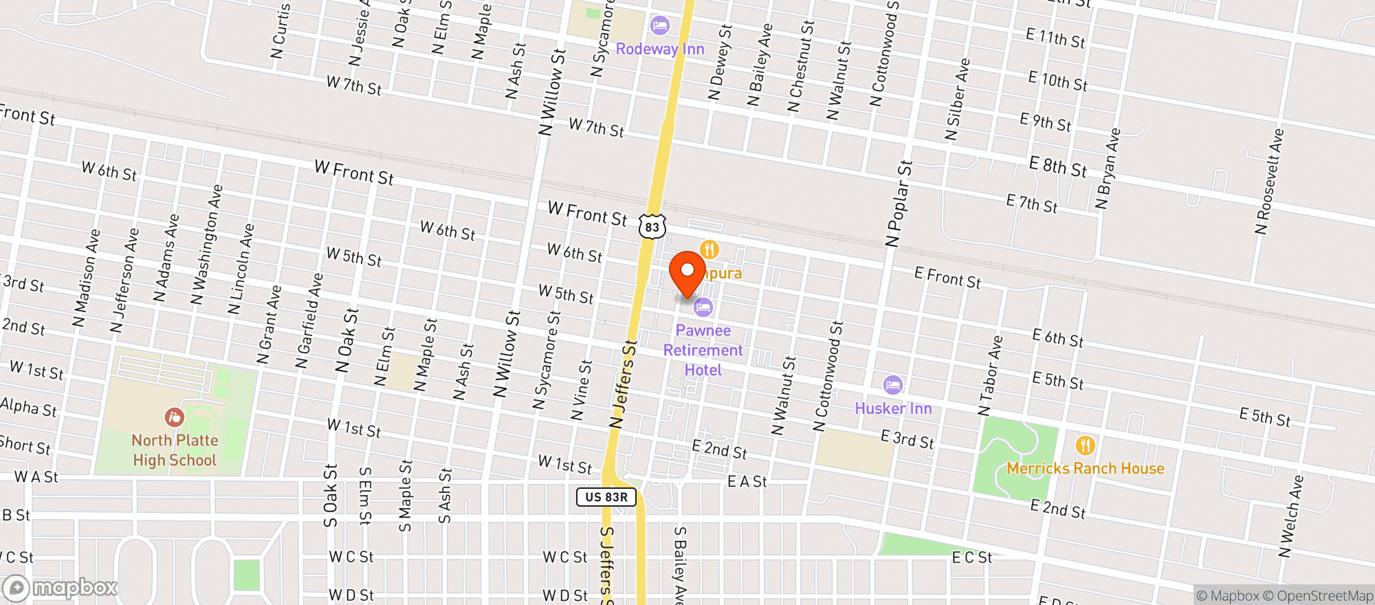 Map showing Cedar Room  The