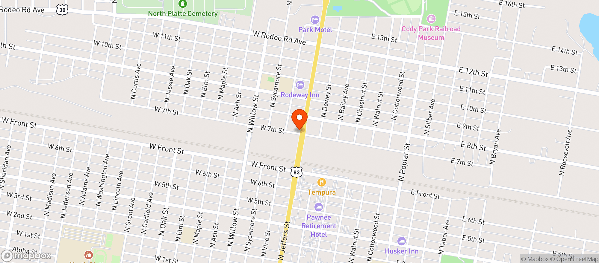 Map showing Hub Bar