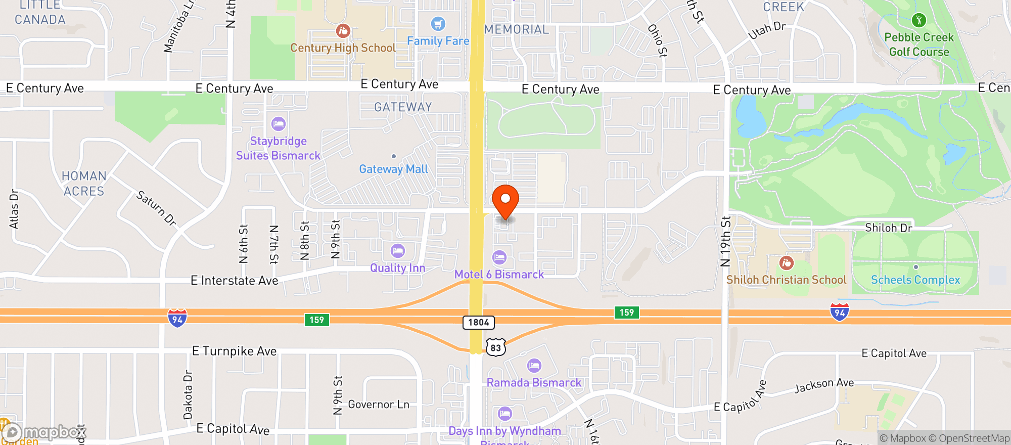 Map showing Simonsons Liquor