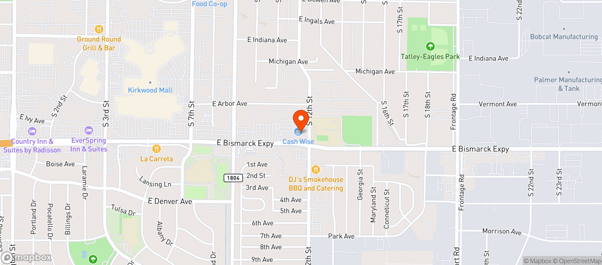 Map showing Cash Wise Liquor #3020