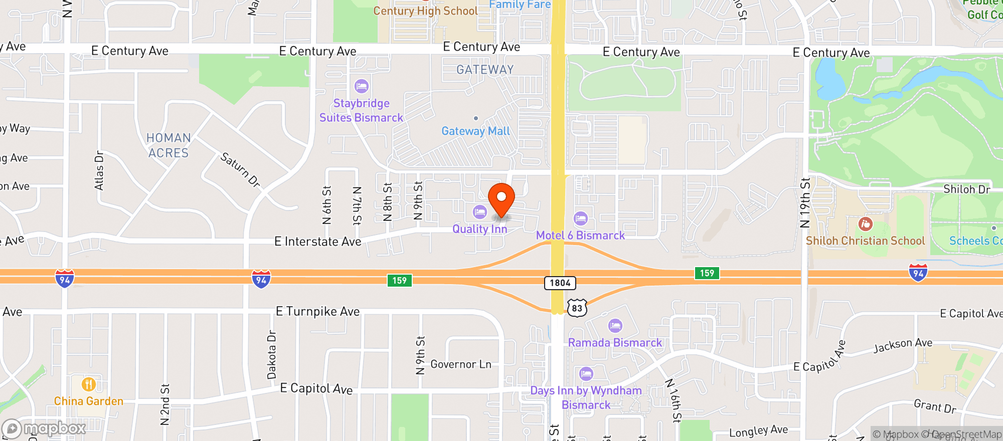 Map showing Longhorn Steakhouse