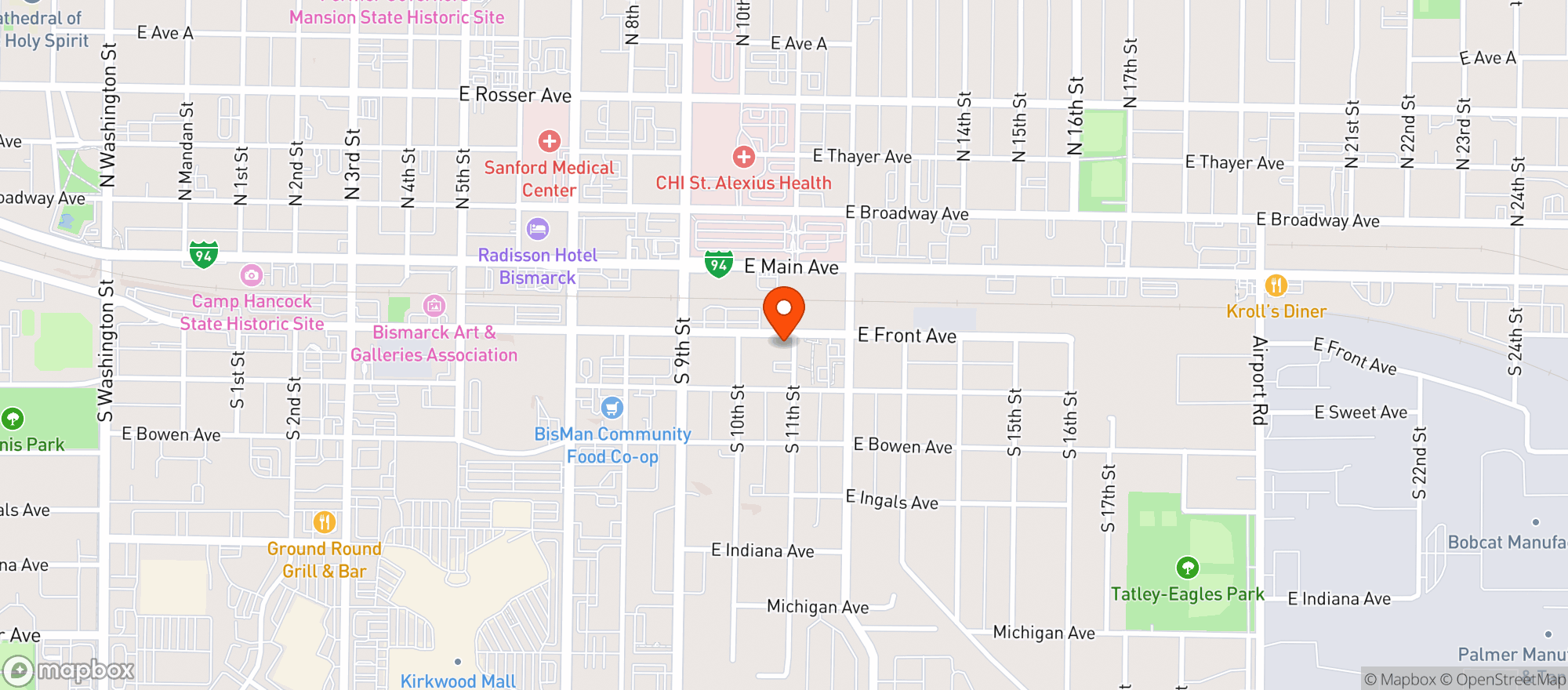 Map showing Laughing Sun Brewing