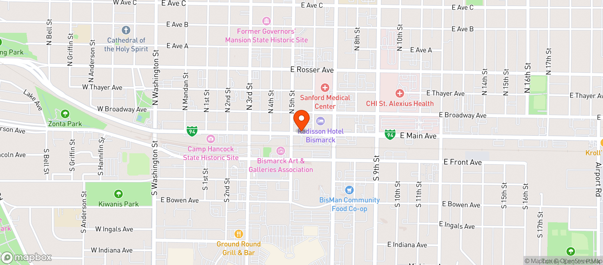 Map showing Luft Rooftop Bar