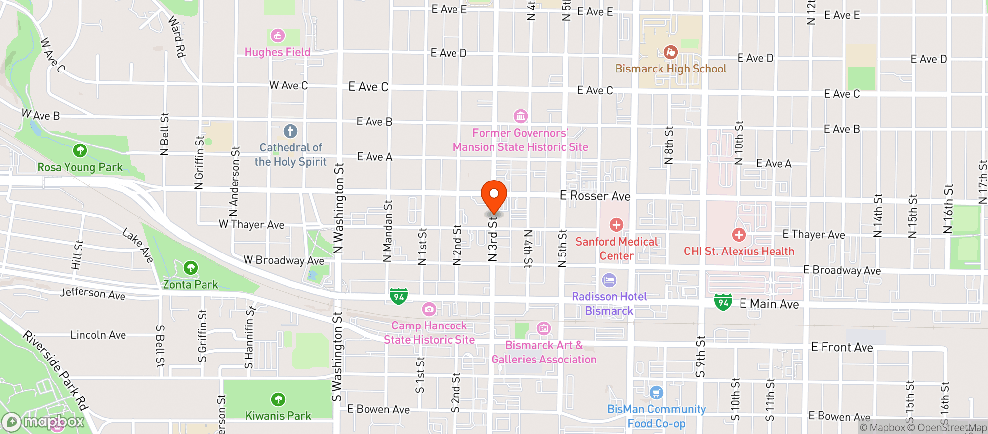 Map showing Shakers On 3rd