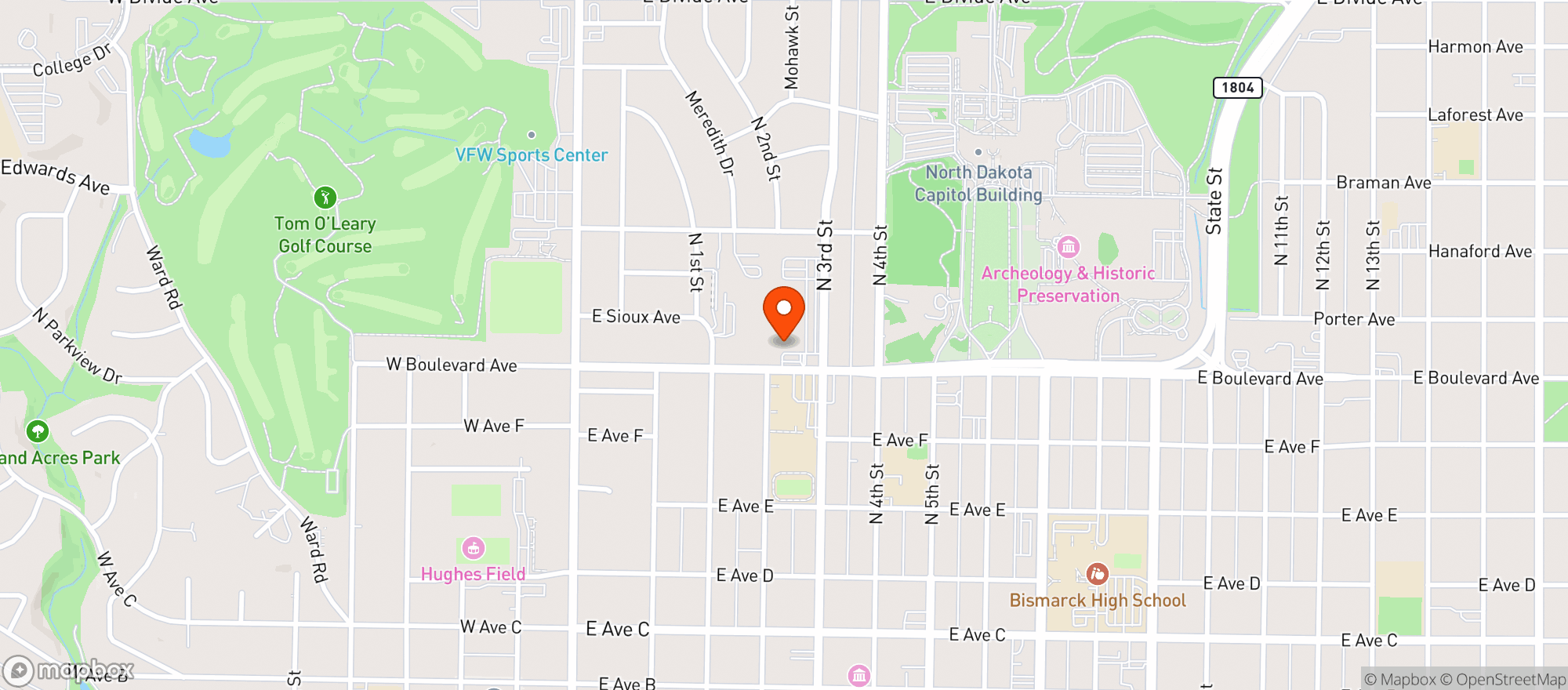 Map showing Plaza Beer Depot