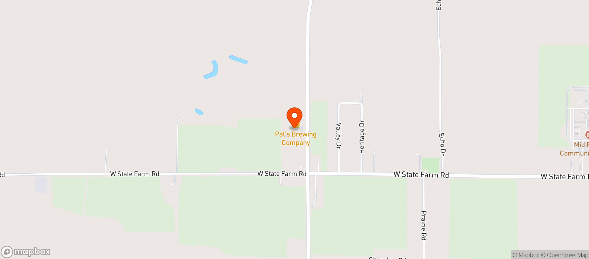 Map showing Pals Brewing Company
