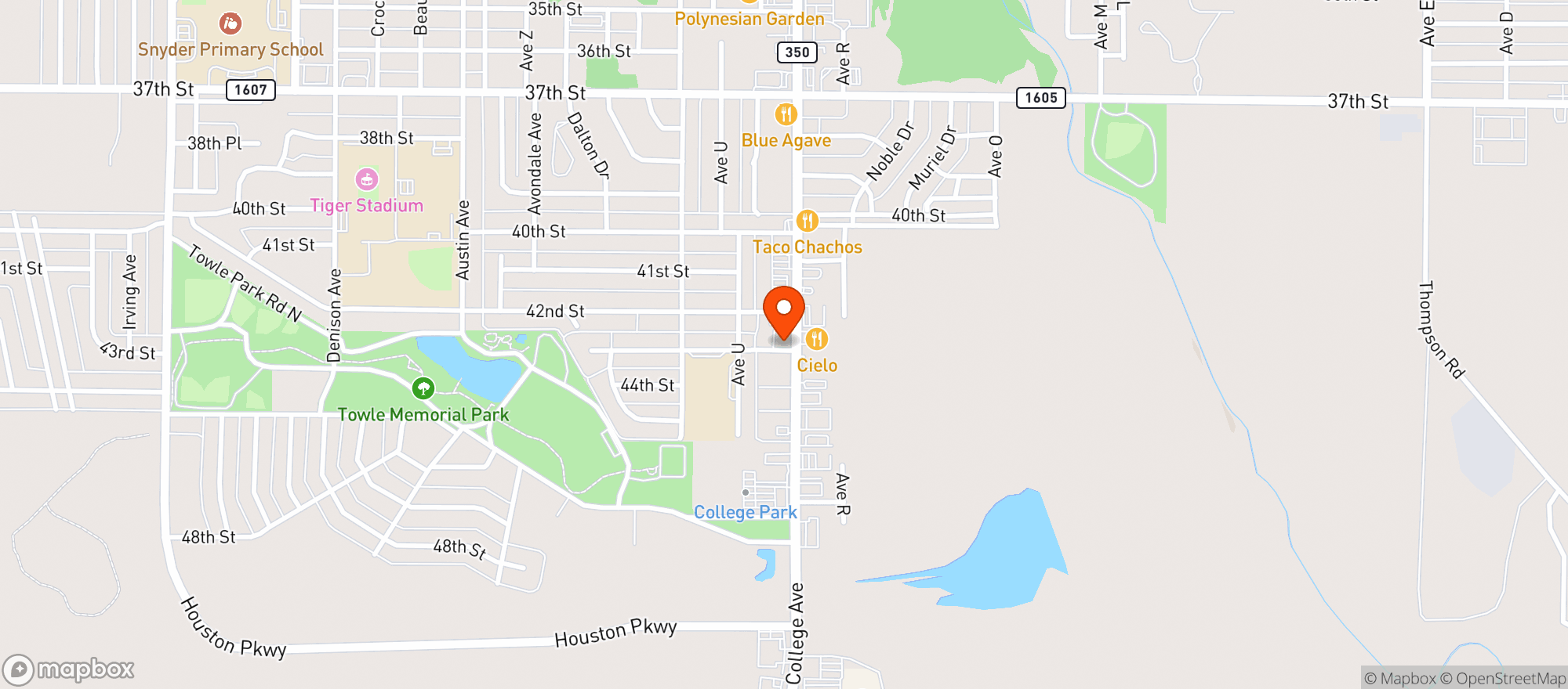 Map showing Yesway