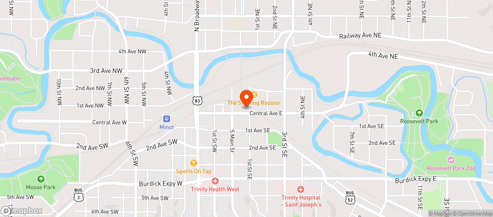 Map showing The Ironhorse Kitchen & Bar