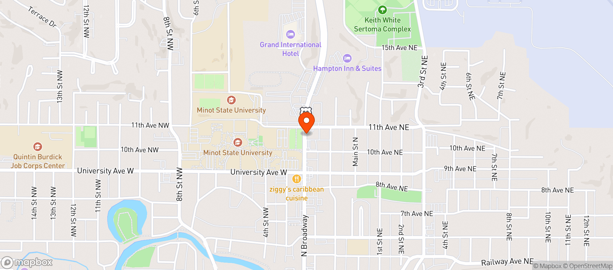 Map showing Broadway Liquor