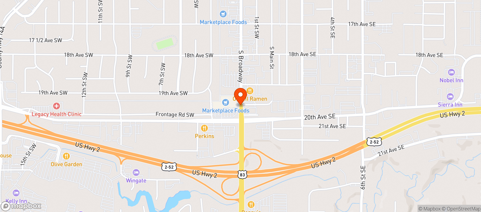 Map showing Marketplace Foods Liquor