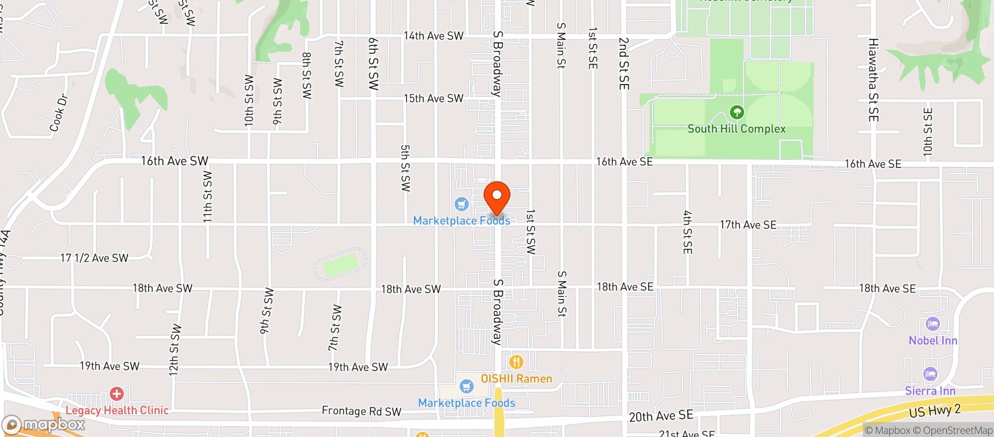 Map showing Marketplace Foods Liquor